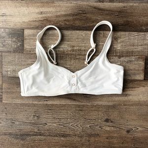 Tavik Marlowe White Ribbed Bikini Top